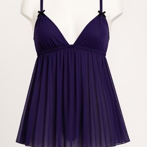 Dreamgirl Lingerie Babydoll Purple Size 1X 2X Sheer Adjustable Straps Sexy Cute